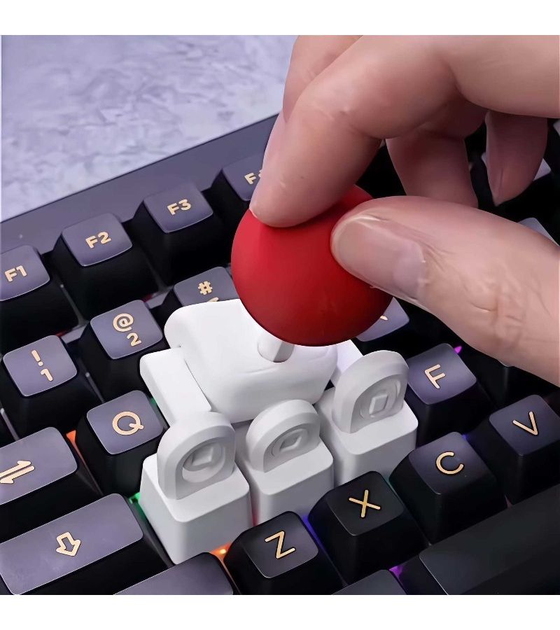 1pc Novelty Street Fighting Style 3D Printed Game Joystick Keycap Red Black Retro Mechanical Keyboard Keycap WASD Direction Keys Ideal Choice for Gaming Enthusiasts and Computer Lovers - Image 2