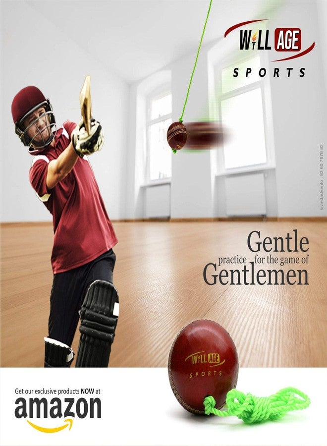 WILLAGE Leather Cricket Ball, Standard (Red) - Image 3