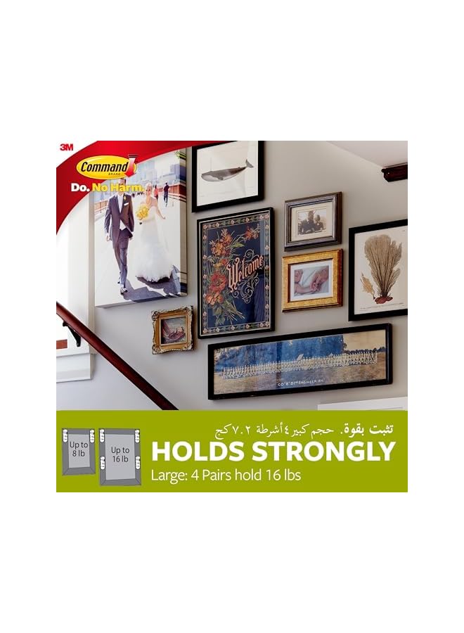 Command Wire Backed Large Picture Hanger Holds 2.2 Kg Each Hook White Color Organize Decoration No Tools Holds Strongly Damage Free Hanging 1 Hanger Plus 2 Strips/Pack - Image 5