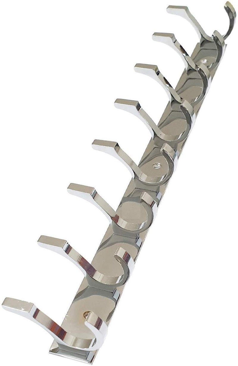 MAP عبوة من 1 شماعة ملابس من الفولاذ المقاوم للصدأ SC-Premium ذات حافتين -8 دبابيس، فضي - Image 1