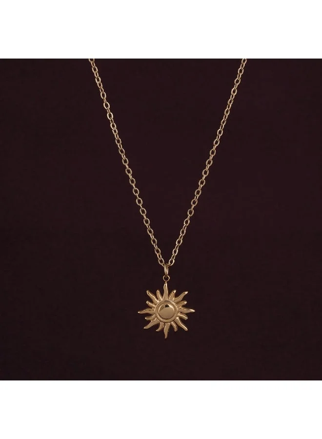 Palmonas PALMONAS 18k Gold Plated Glowing Sun Necklace for Women