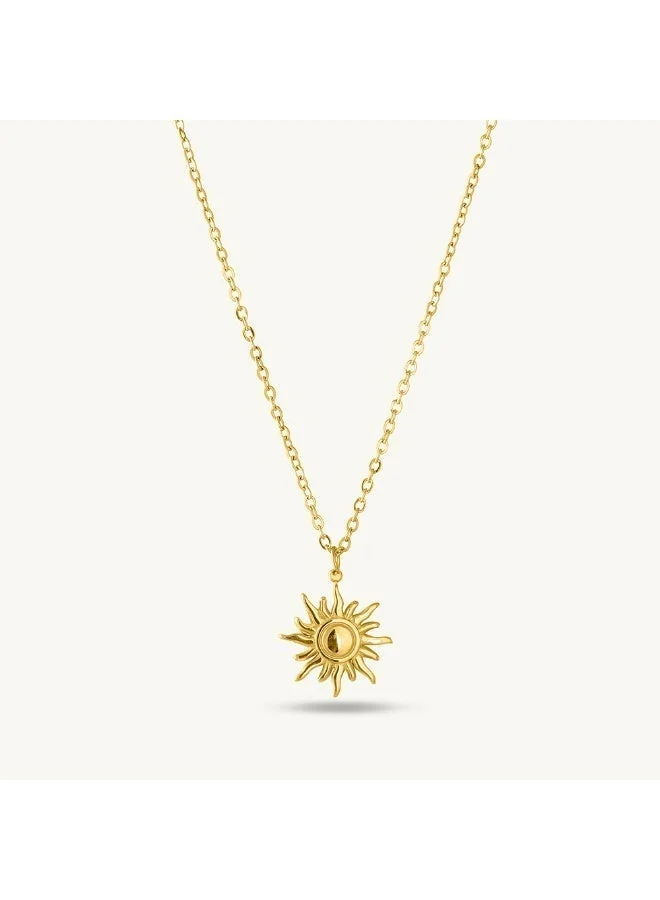 PALMONAS 18k Gold Tone Plated Glowing Sun Necklace
 for Women