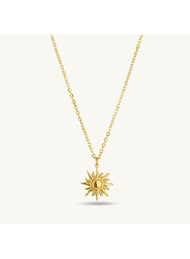 PALMONAS 18k Gold Tone Plated Glowing Sun Necklace
 for Women - Image 1