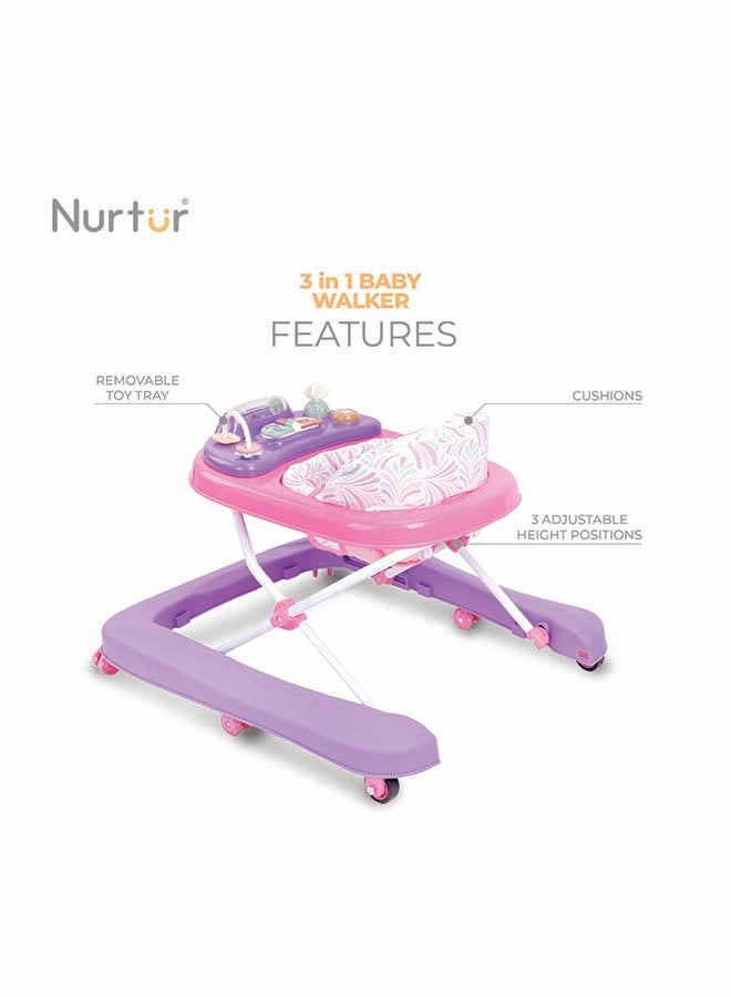 Nurtur 3 In 1 Baby Multi Walker-rocking Function- Music - 3 Height Adjustment, easy fold - Multi - Image 4