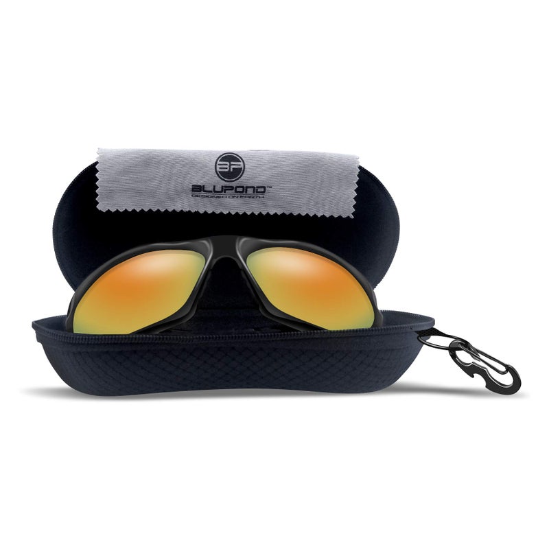 BLUPOND BLUPOND Sunglasses Case Semi Hard EVA Shell with Metal Hanging Hook Belt Clip Sun Glasses Storage  - Image 3
