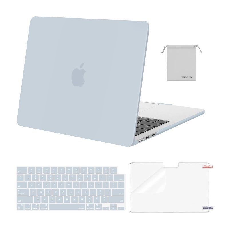 MOSISO Compatible with MacBook Air 13 inch Case M5 2026 M4 2025 M3 M2 20242022 A3449 A3240 A3113 A2681Hard ShellKeyboard CoverScreen FilmPouch for MacBook Air 136 inch Case Baby Blue - Image 2