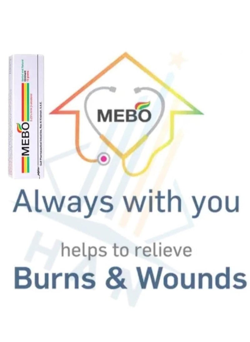 Julphar MEBO 15 GRAM Ointment for treating burns, 100% natural ointment that helps with natural healing and treatment of burns, 15 grams  - Image 3