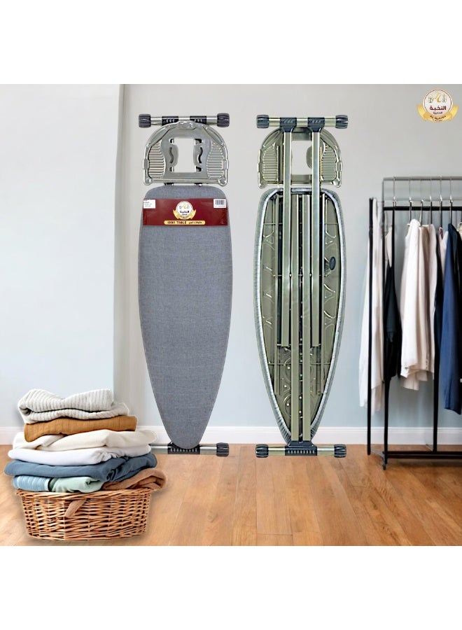 Heavy-Duty Ironing Board – Height Adjustable with Secure Iron Rest & Stopper - Foldable Design for Easy Storage - Durable Non-Slip Metal Legs - Gray (Medium)  - Image 5