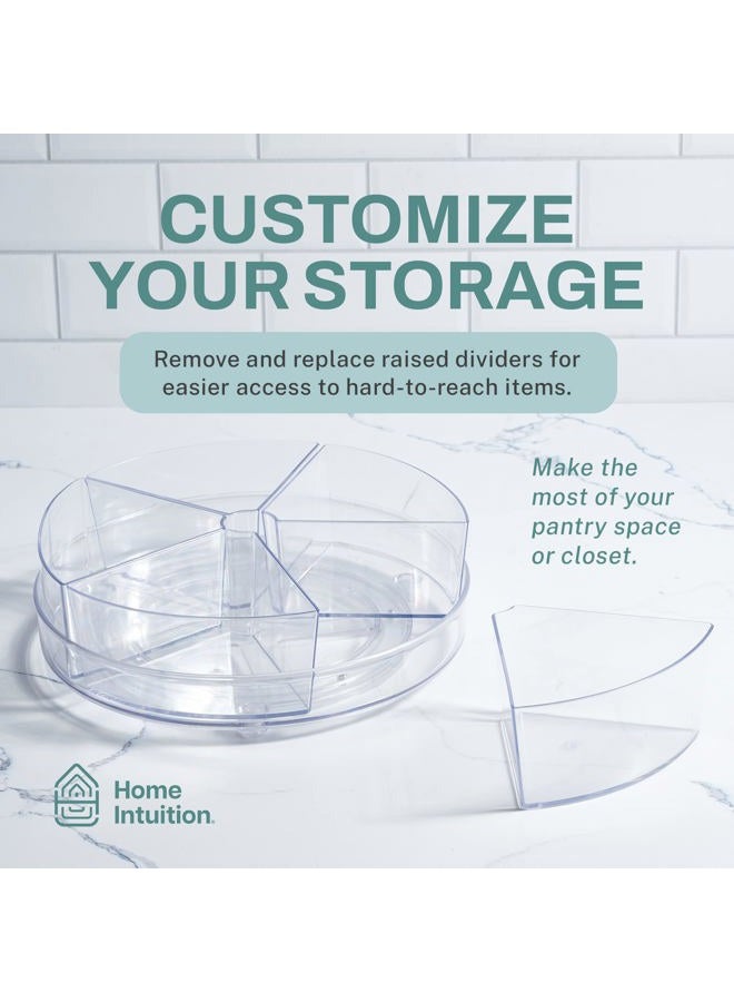 HOME INTUITION Round Plastic Lazy Susan Turntable Food Storage Container for Kitchen (5 Removable Bin, 2 Pack) - Image 5