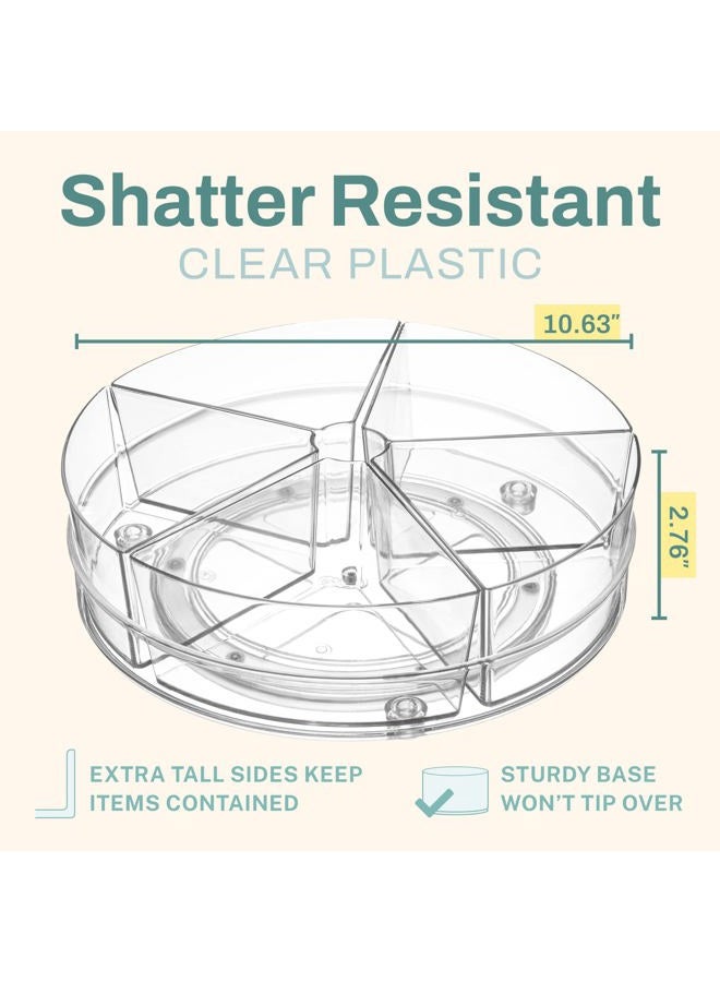 HOME INTUITION Round Plastic Lazy Susan Turntable Food Storage Container for Kitchen (5 Removable Bin, 2 Pack) - Image 4