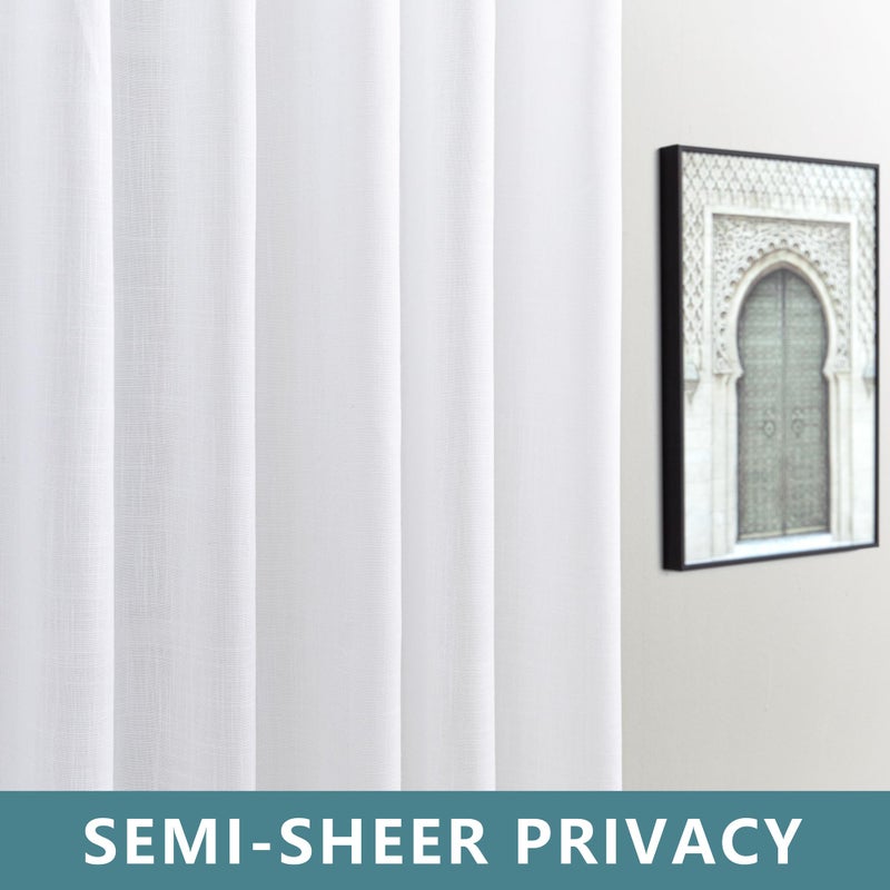 KOUFALL الستائر النافذة ذات الطول القصيرة في Koufall للمطبخ الكتان المطبخ بريسيلا الستائر الفاخرة لغرفة نوم الحمام 45 بوصة طويلة - Image 4