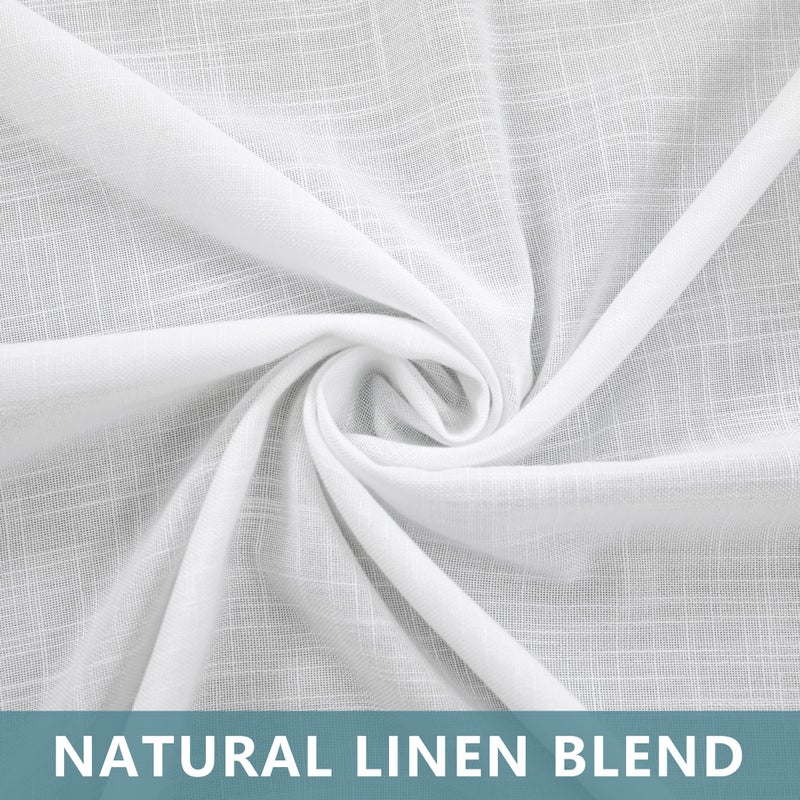 KOUFALL الستائر النافذة ذات الطول القصيرة في Koufall للمطبخ الكتان المطبخ بريسيلا الستائر الفاخرة لغرفة نوم الحمام 45 بوصة طويلة - Image 5