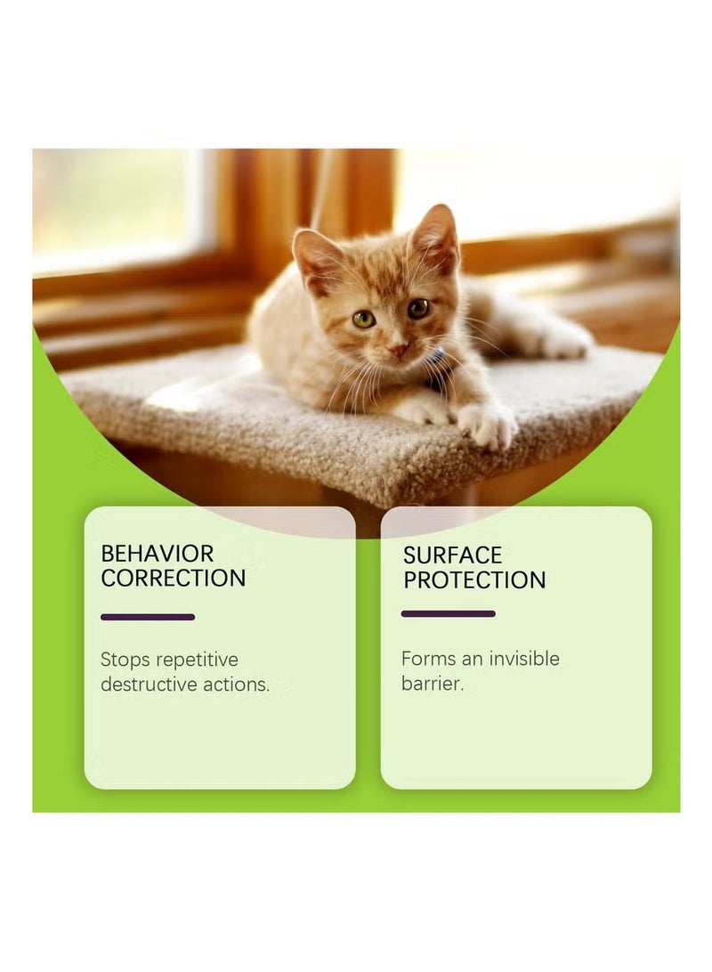 YEGBONG Natural Cat Deterrent Spray - 100ml No-Scratch Formula, Furniture Protector with Plant-Based Ingredients, Training Aid to Keep Cats Off Counters/Couches (Indoor Use, Unscented) - Image 2