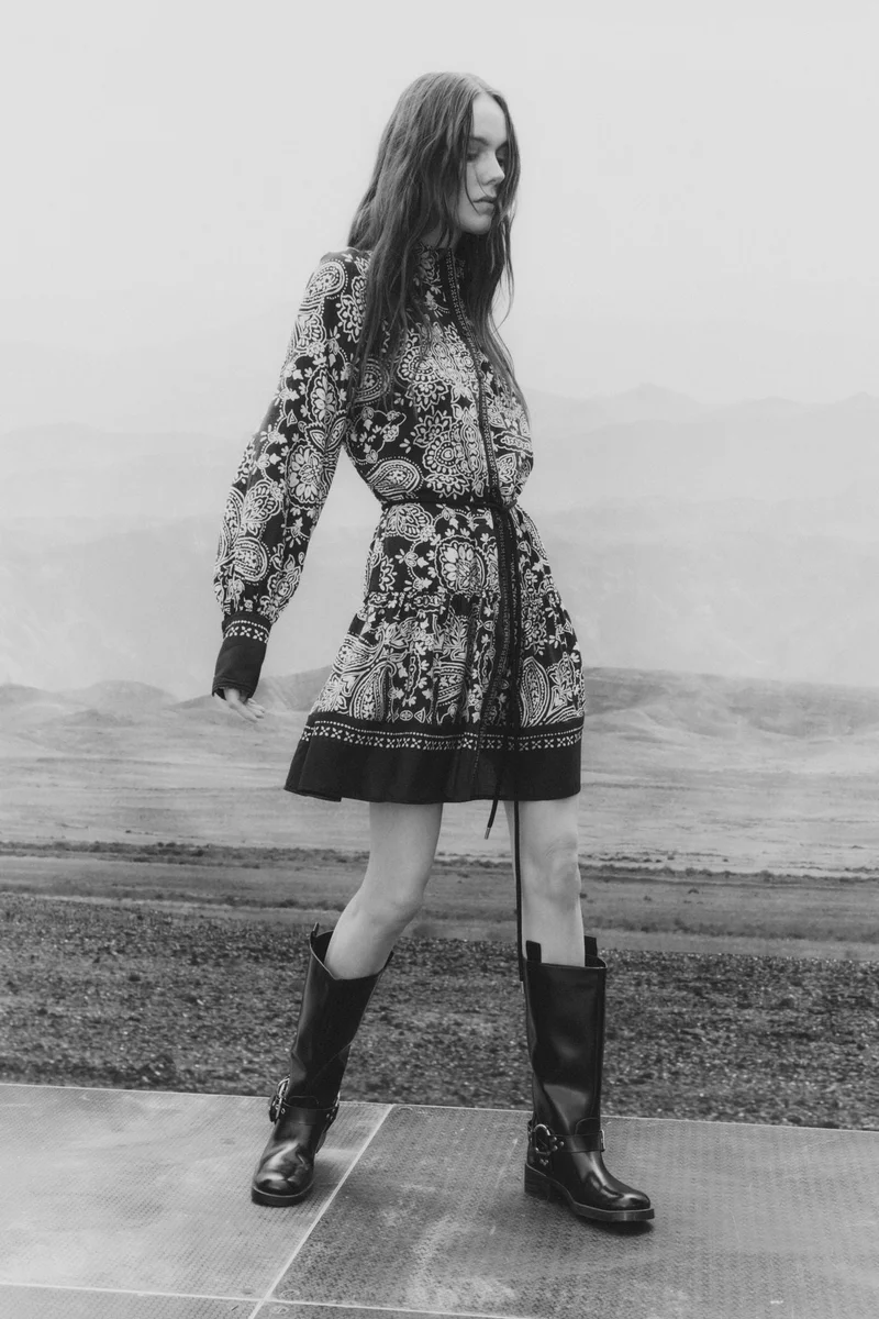 اتش اند ام فستان بحزام ربط