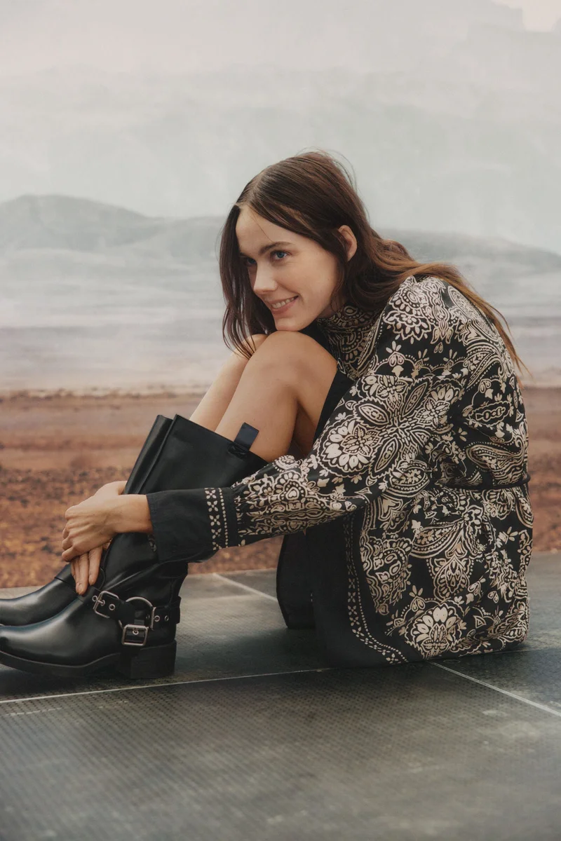 اتش اند ام فستان بحزام ربط