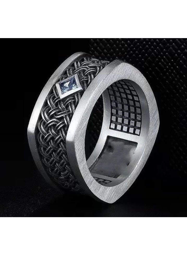 LATEEN S925 Sterling Plating Silver  Men Ring  Size Adjustable - Image 2