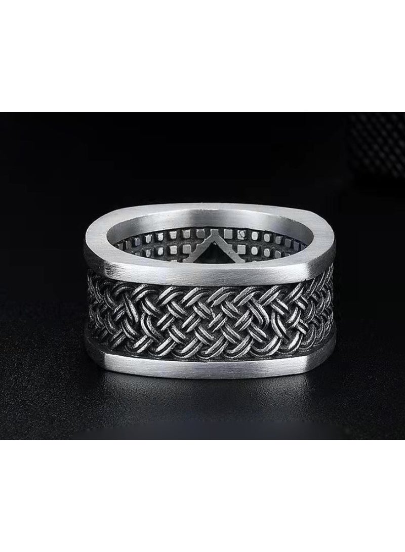 LATEEN S925 Sterling Plating Silver  Men Ring  Size Adjustable - Image 4