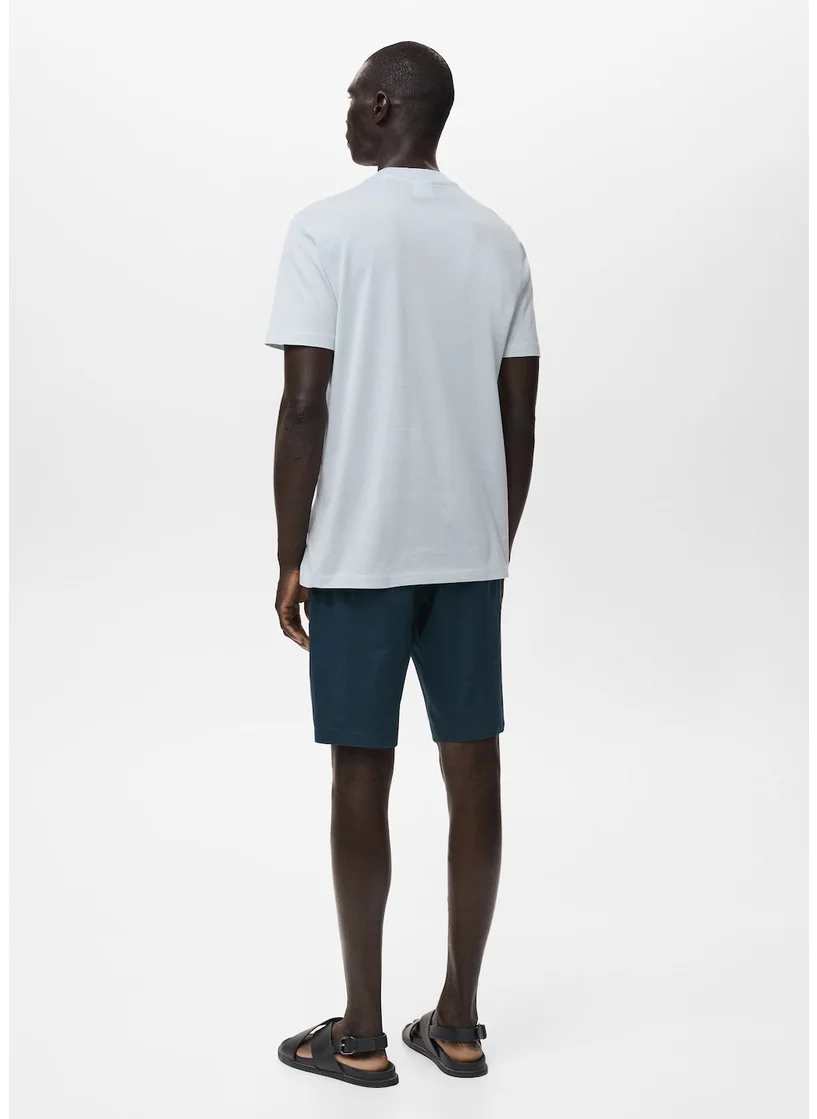 Mango Man Straight Cotton Bermuda Shorts