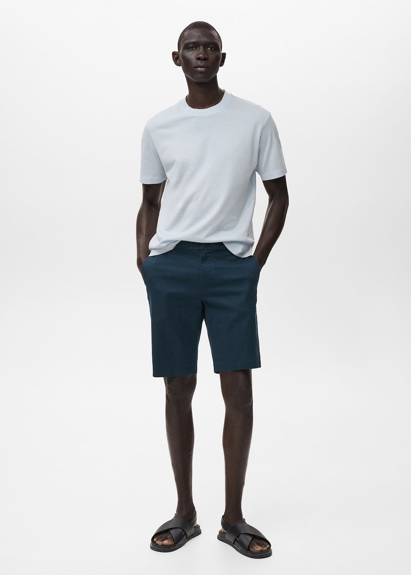 Mango Man Straight Cotton Bermuda Shorts  - Image 4
