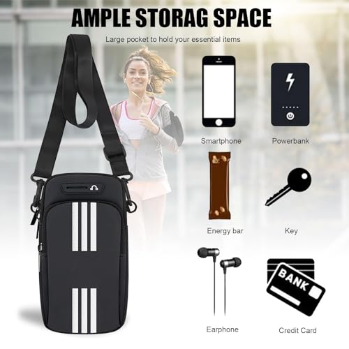 MTROYALDIA Arm Bag Cell Phone Armband Holder for Running Armband Purse Crossbody for Hiking, Jogging,Suit for Mostly Phone Mini Pouch - Image 3