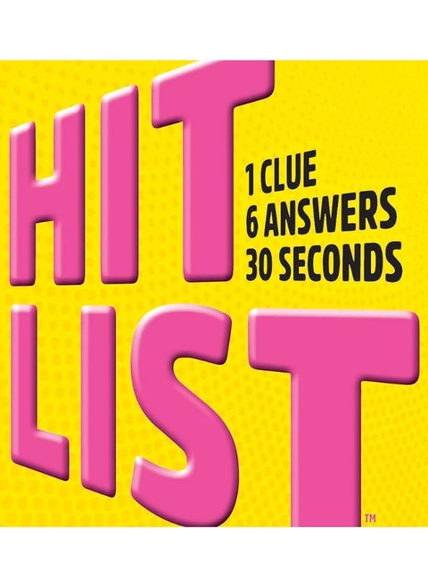 Gamewright - Hit List - 1 Clue, 6 Answers, 30 Seconds, Yellow