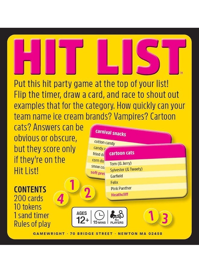 Gamewright - Gamewright - Hit List - 1 Clue, 6 Answers, 30 Seconds, Yellow - Image 1