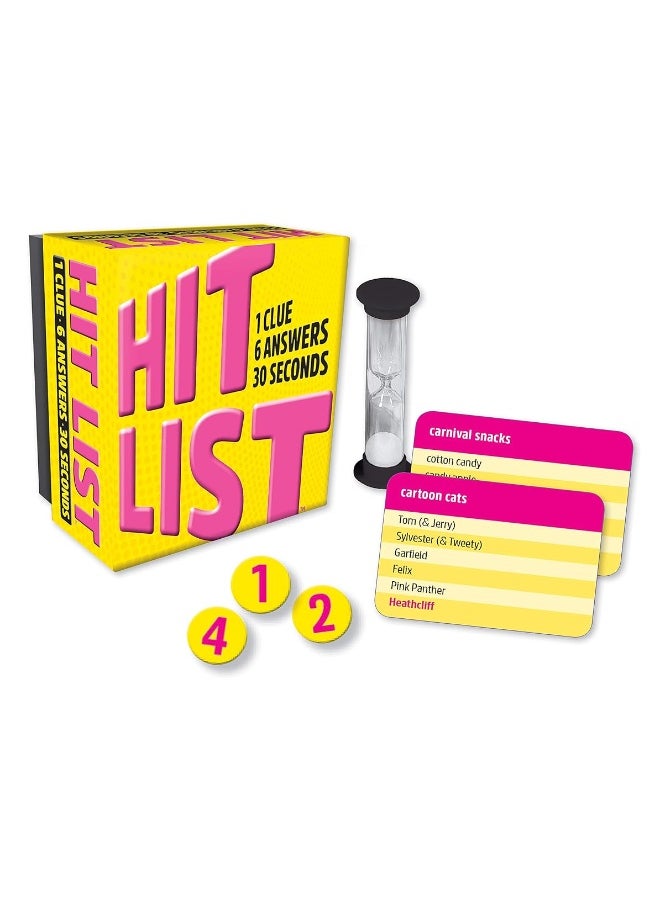 Gamewright - Gamewright - Hit List - 1 Clue, 6 Answers, 30 Seconds, Yellow - Image 1