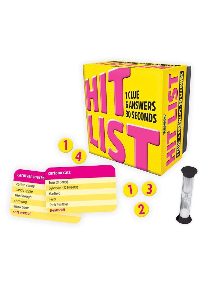 Gamewright - Gamewright - Hit List - 1 Clue, 6 Answers, 30 Seconds, Yellow - Image 1