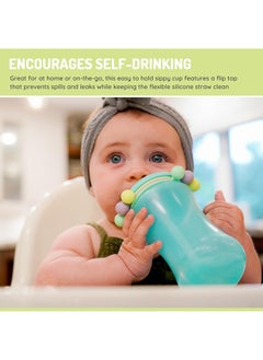 melii Pack Of 2 Abacus Straw Sippy Cup, Turquoise And Green  - Image 5