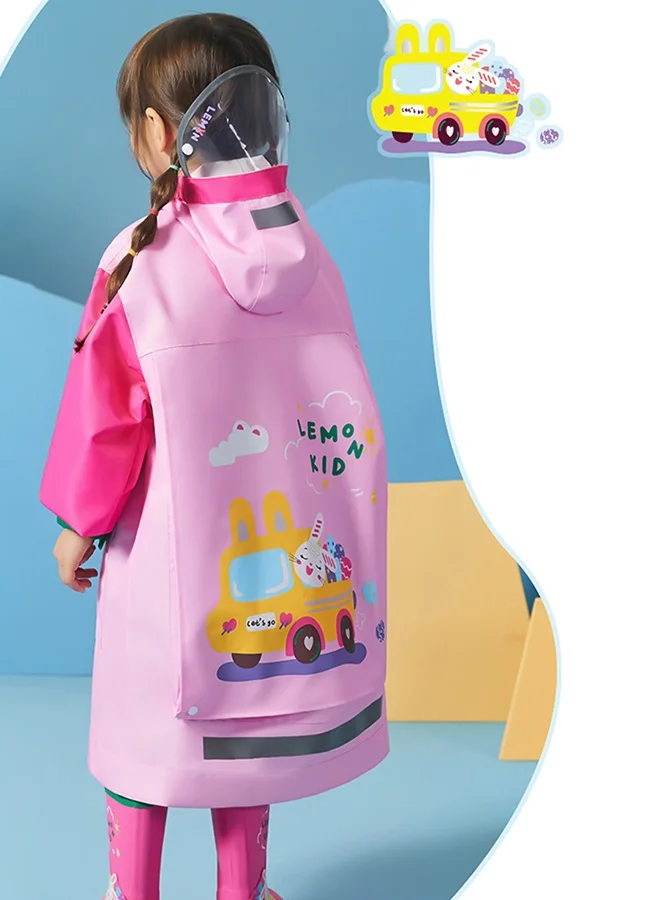 LITTLE SURPRISE BOX Little Surprise Box, Pink easter bunny knee length raincoat for kids-L