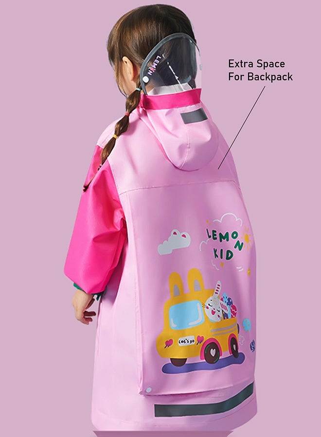 LITTLE SURPRISE BOX Little Surprise Box, Pink easter bunny knee length raincoat for kids-L  - Image 5