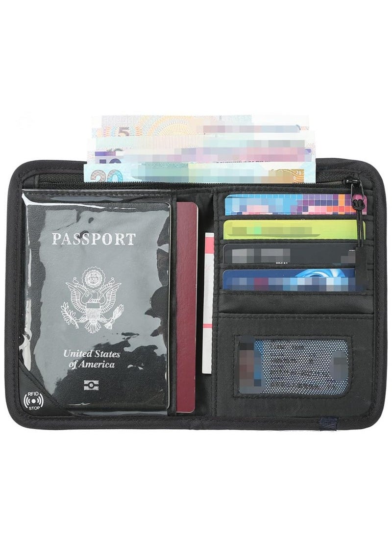 Captaintech Passport Holder, Family Passport Wallet for Women Travel, Mini Passport Holder Neck Pouch for Men, Foldable Passport Cover with Zipper for Crossbody Use  - Image 2