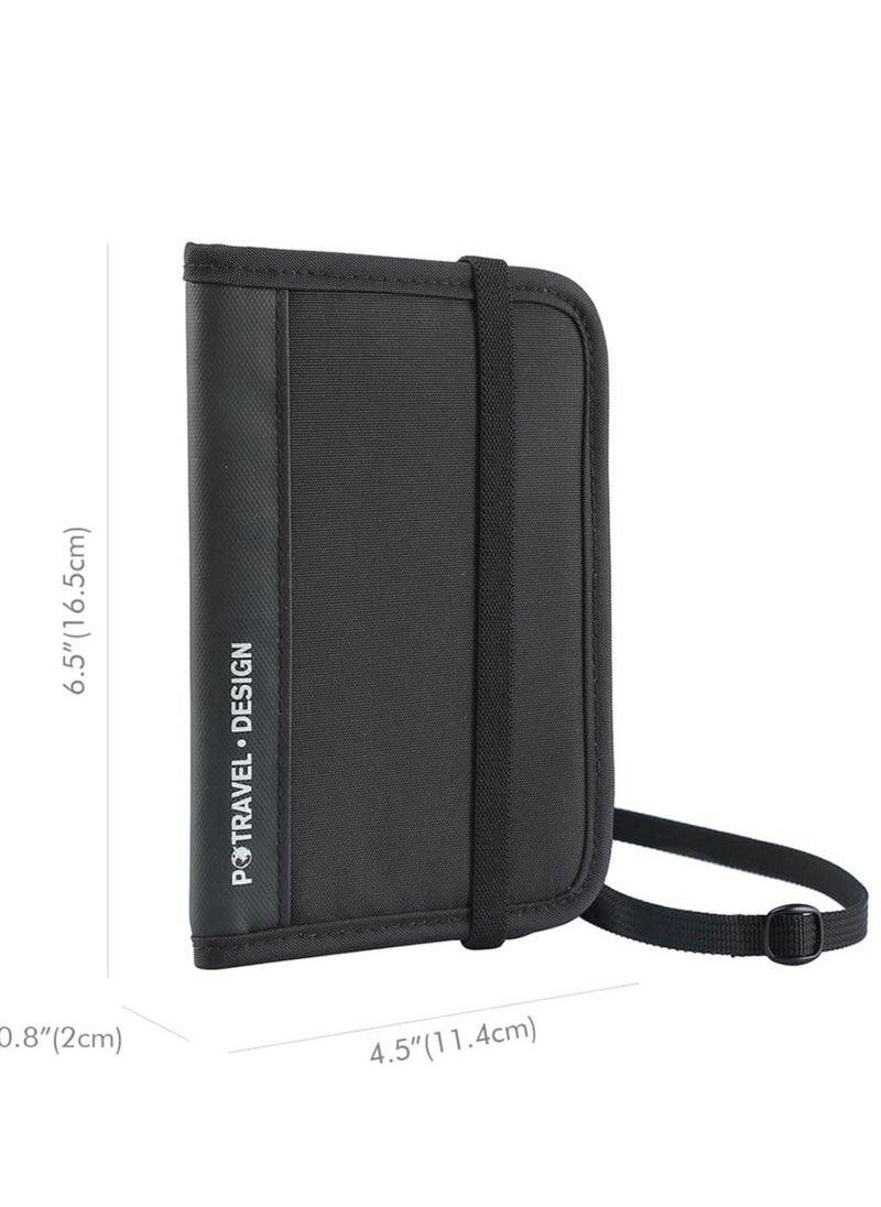 Captaintech Passport Holder, Family Passport Wallet for Women Travel, Mini Passport Holder Neck Pouch for Men, Foldable Passport Cover with Zipper for Crossbody Use  - Image 5