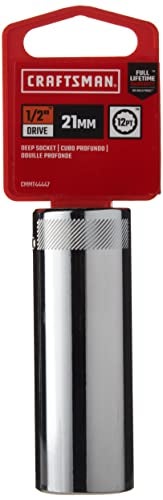 CRAFTSMAN Deep Socket, Metric, 1/2-Inch Drive, 21mm, 12-Point (CMMT44447) - Image 2