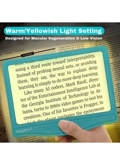 MagniPros See Things Differently 5X Large Led Page Magnifier With 3 Color Lighting Modes & Antiglare Lens To Reduce Eye Strainperfect For Small Prints For Aging Eyes Low Vision And Seniors  - Image 3
