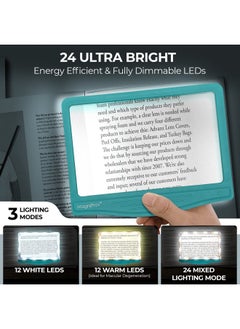 MagniPros See Things Differently 5X Large Led Page Magnifier With 3 Color Lighting Modes & Antiglare Lens To Reduce Eye Strainperfect For Small Prints For Aging Eyes Low Vision And Seniors  - Image 2