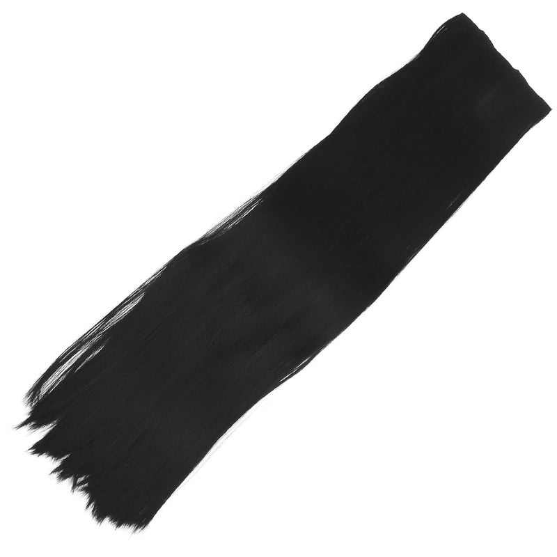Synthetic Hair Extensions Clip in Long Straight 2 Pieces 100cm Heat Resistant Black Hair Pieces for Women Natural Look Hairpiece for Daily Wear - Image 1