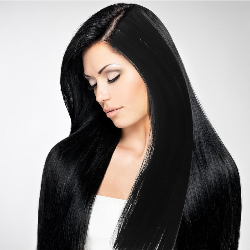 Synthetic Hair Extensions Clip in Long Straight 2 Pieces 100cm Heat Resistant Black Hair Pieces for Women Natural Look Hairpiece for Daily Wear - Image 5