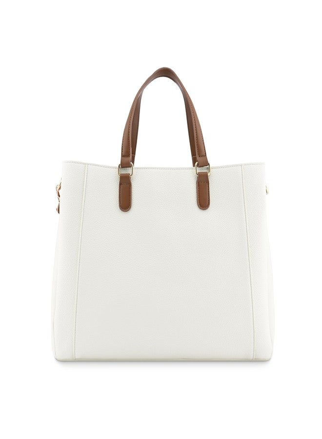 Fastrack Casual 14" Laptop Tote | Faux-Leather Women's Handbags |14" Laptop Tote for Workwear and College, White - Image 5