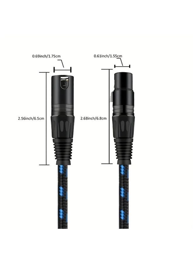DREMAKE Professional XLR Microphone Cable 15ft Black Blue Balanced Audio Cord - Image 4