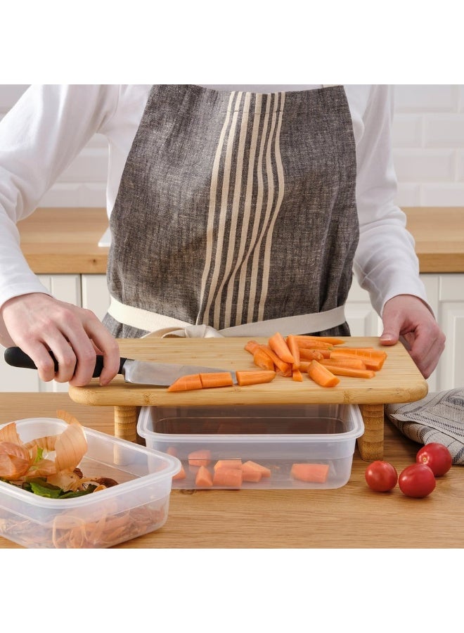 Happy Home Bamboo Chopping Board – Eco-Friendly Wooden Cutting Board for Kitchen and Serving – Size 35×22 cm, Perfect for Chopping Vegetables, Fruits, Meat, and Bread – Durable Scratch-Resistant Surface – Stylish and Practical Design for Cooking and Dining - Image 3