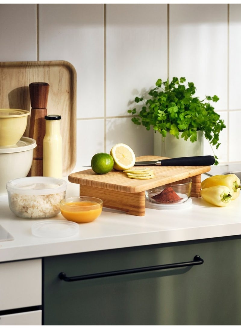 Happy Home Bamboo Chopping Board – Eco-Friendly Wooden Cutting Board for Kitchen and Serving – Size 35×22 cm, Perfect for Chopping Vegetables, Fruits, Meat, and Bread – Durable Scratch-Resistant Surface – Stylish and Practical Design for Cooking and Dining - Image 5