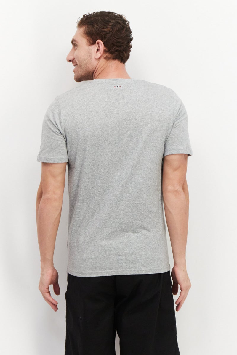 Nordland Men Crew Neck Short Sleeves Graphic Print T-Shirt, Grey Combo - Image 3