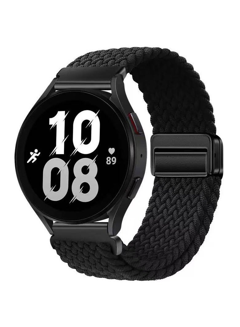 DKNG 22mm Magnetic Nylon Band Compatible with Huawei Watch GT5, Huawei Watch GT5pro/GT4/GT3/GT2/GT3pro/GT2pro GT2pro ECG/GT2e, watch4/3/watch2pro/watch Buds/GTRunner, Honor magic2/magic/dream/GS pro ,/4pro, Samsung Watch 7/6 Watch Sport Adjustable Interchangeable Straps, Women, Male black - Image 2