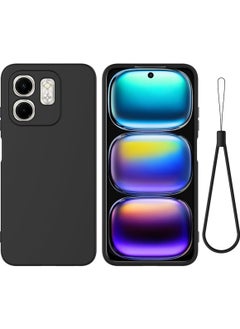 Case Compatible with Infinix Smart 9 Case, Liquid Silicone Soft TPU Case with Microfiber Cloth Layer, Anti-Fingerprint Shockproof Cover with Lanyard Strap