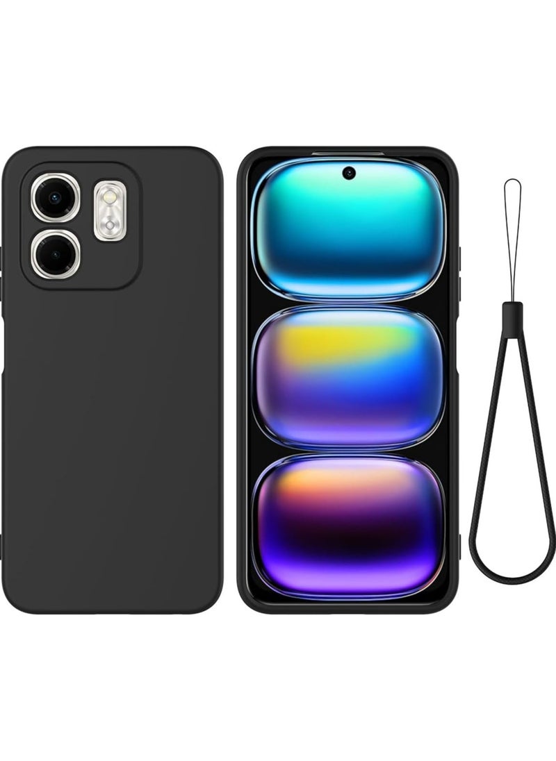 General - Case Compatible with Infinix Smart 9 Case, Liquid Silicone Soft TPU Case with Microfiber Cloth Layer, Anti-Fingerprint Shockproof Cover with Lanyard Strap - Image 1