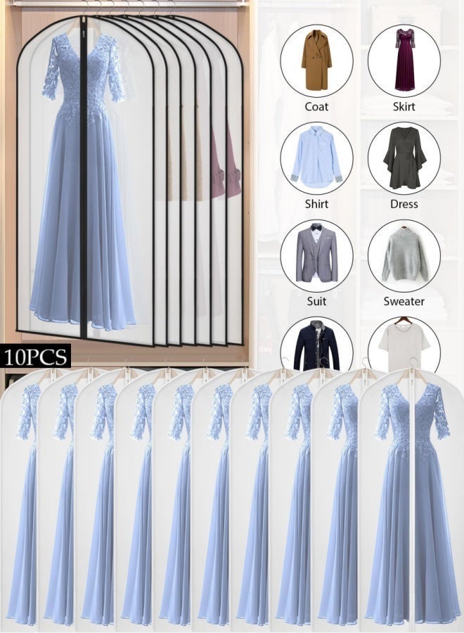 BESTPEAK Garment Bags for Hanging Clothes (Set of 10) Suit Bags for Closet Storage Clothes Storage Bag Plastic Bag with Zipper for Suit, Sweaters Travel Laundry Wardrobe Closet Garment Dust Cover Bags - Image 1