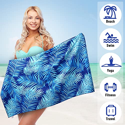 PY SUPER MODE 2 Pack Microfiber Beach Towel, Oversized Pool Towel 75”x 35”, Sand-Free Quick Drying Camping Super Absorbent Bath Blanket, Soft Breathable and Lightweight - Image 3