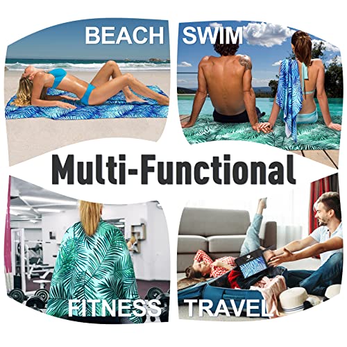 PY SUPER MODE 2 Pack Microfiber Beach Towel, Oversized Pool Towel 75”x 35”, Sand-Free Quick Drying Camping Super Absorbent Bath Blanket, Soft Breathable and Lightweight - Image 5
