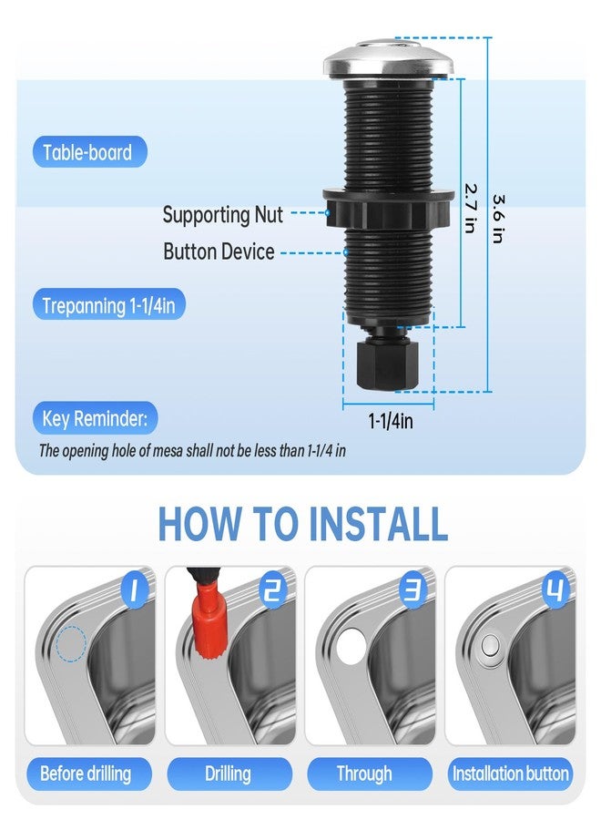 briidea Garbage Disposal Air Switch Kit Sink Top Waste Disposal Long Stainless Steel Brushed Nickel On/Off Air Button Food and Waste Disposals Part by Briidea, UL Listed - Image 5